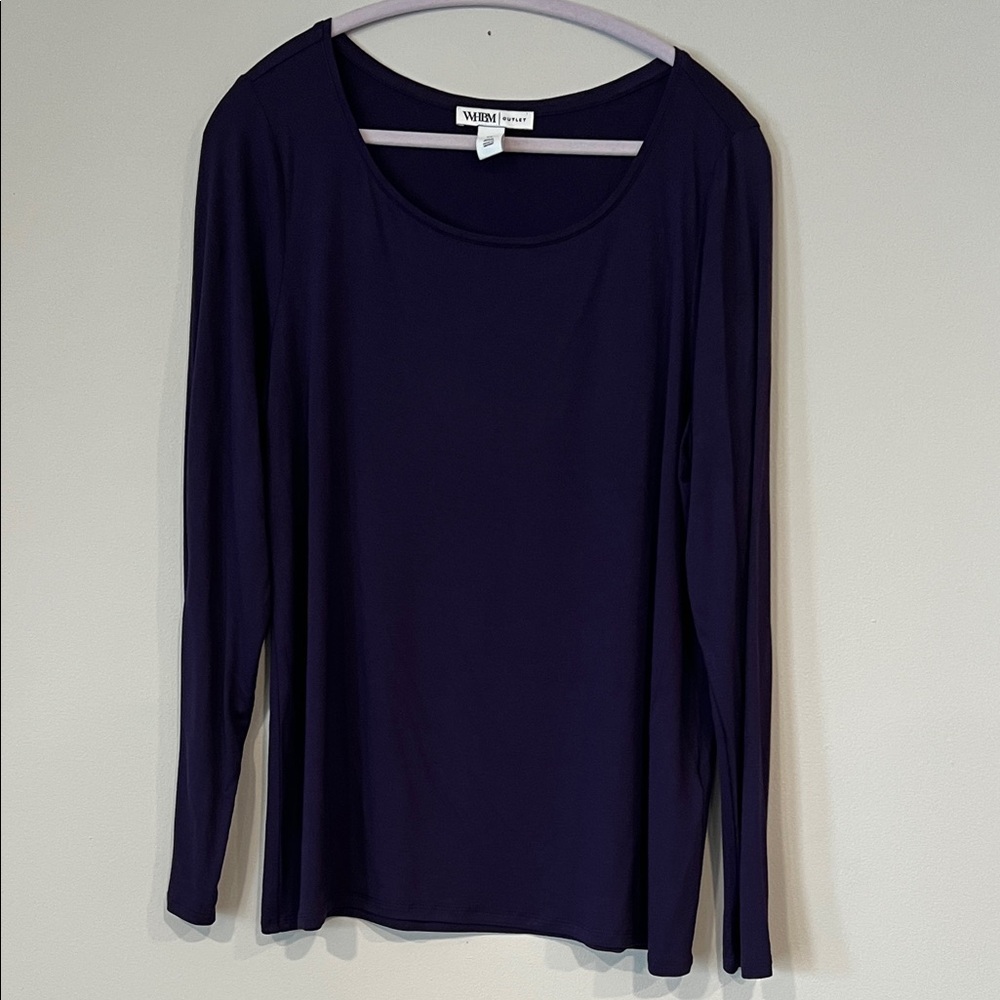 White House Black Market Dark Purple Long Sleeve Top